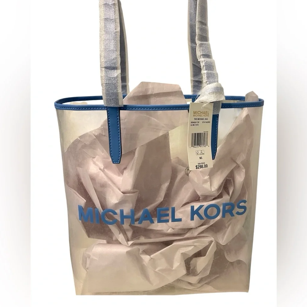 MICHAEL KORS LARGE CLEAR VINYL TOTE BAG - Picture 4 of 7